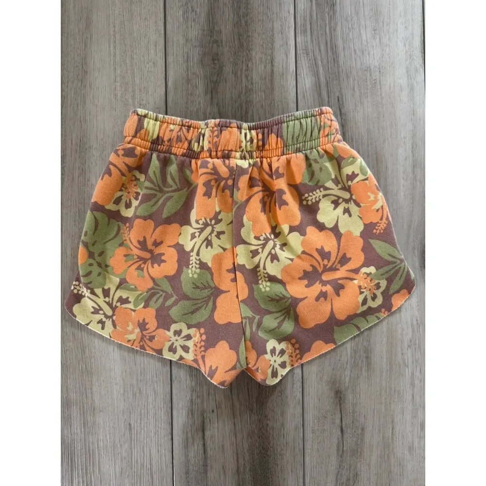 Wild Fable Tropical Hawaiian Dolphin Hem Sweat Shorts XS Beach Resort Lounge